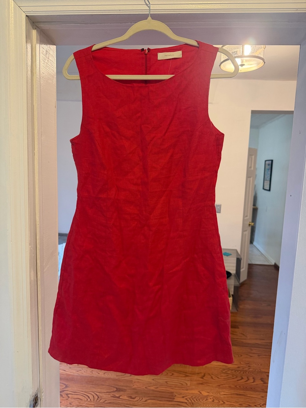 Faithfull the Brand Sleeveless Red A-Line Dress